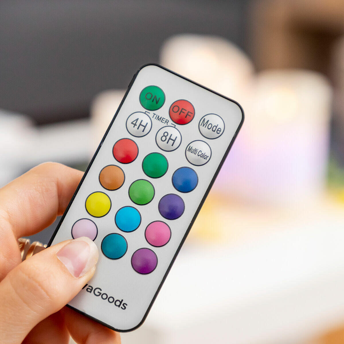 Velas LED Multicolor Efecto Llama con Mando Lendles 3 Unidades