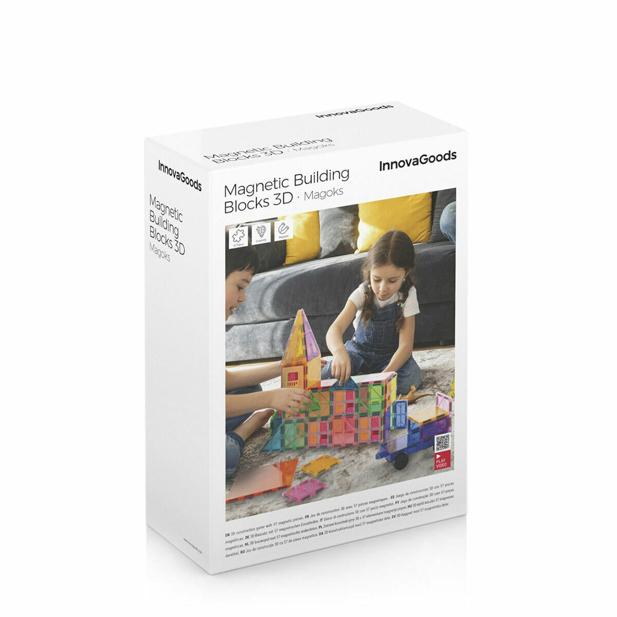 Bloques de Construcción Magnéticos 3D Magoks 57 Piezas